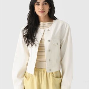 Citizens of Humanity Women's White Cropped Denim Jacket